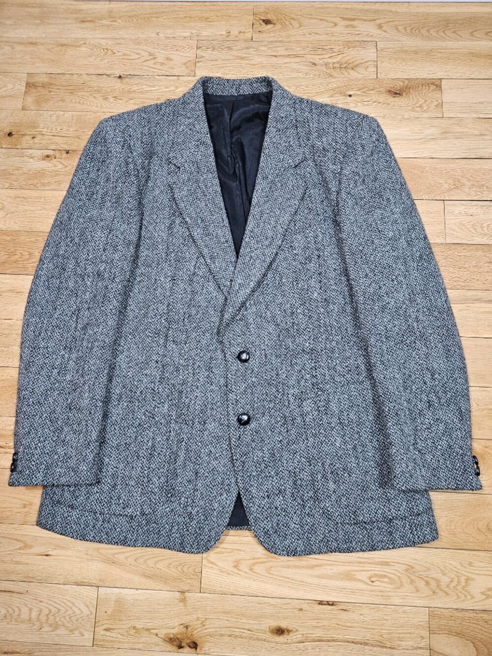 Vintage Harris Tweed 100% Wool Blazer Suit 42R Made in Canada Grey Sport Coat